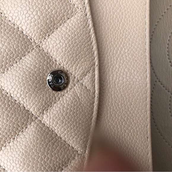 💯 AUTHENTIC CHANEL CAVIAR DOUBLE FLAP BEIGE CLAIR - Picture 14 of 16